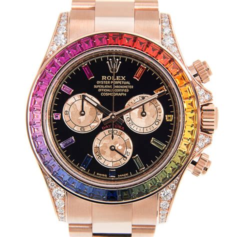 rolex rainbow sapphire daytona chronometer